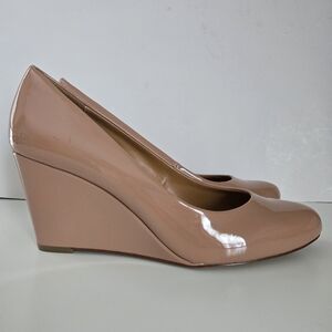 J.Crew Sylvia Patent Wedges Bronzed Clay Size 9